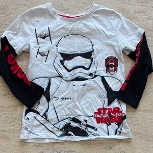 Star Wars Kids Long Sleeve Tee - White, Black, and Red